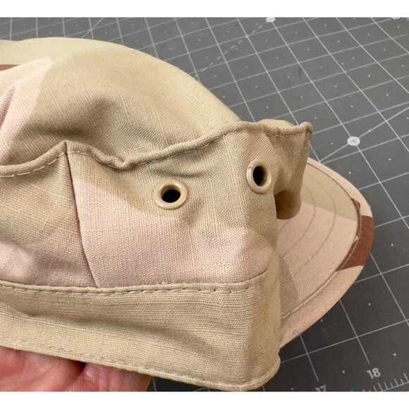 US Marine Corps USMC EGA Desert DCU 3 Color Camo Desert Storm Sz. M Cap Hat - Picture 5 of 5